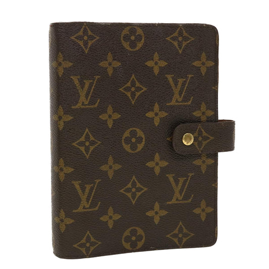 LOUIS VUITTON Monogram Agenda MM Day Planner Cover R20105 LV Auth 45173