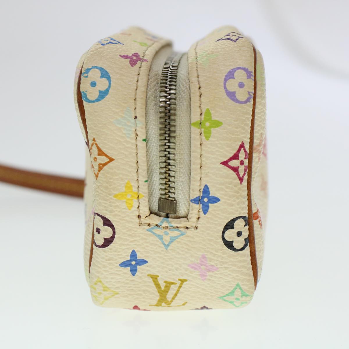 LOUIS VUITTON Monogram Multicolor Trousse Wapity Pouch White M58033 Auth 45246