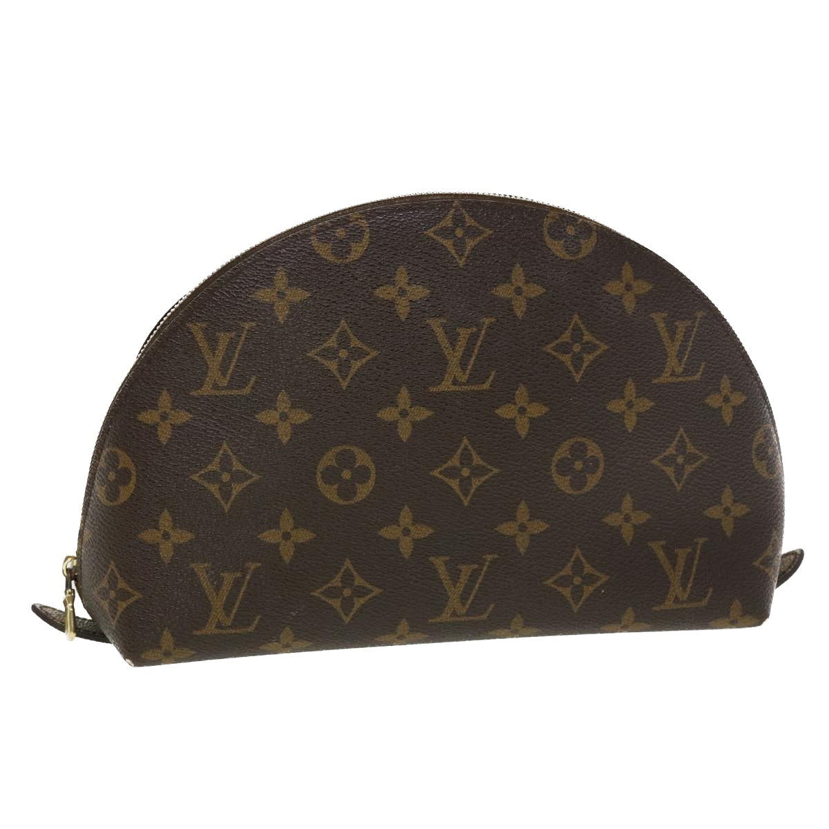 LOUIS VUITTON Monogram Trousse Demi Ronde Cosmetic Pouch M47520 LV Auth 45317