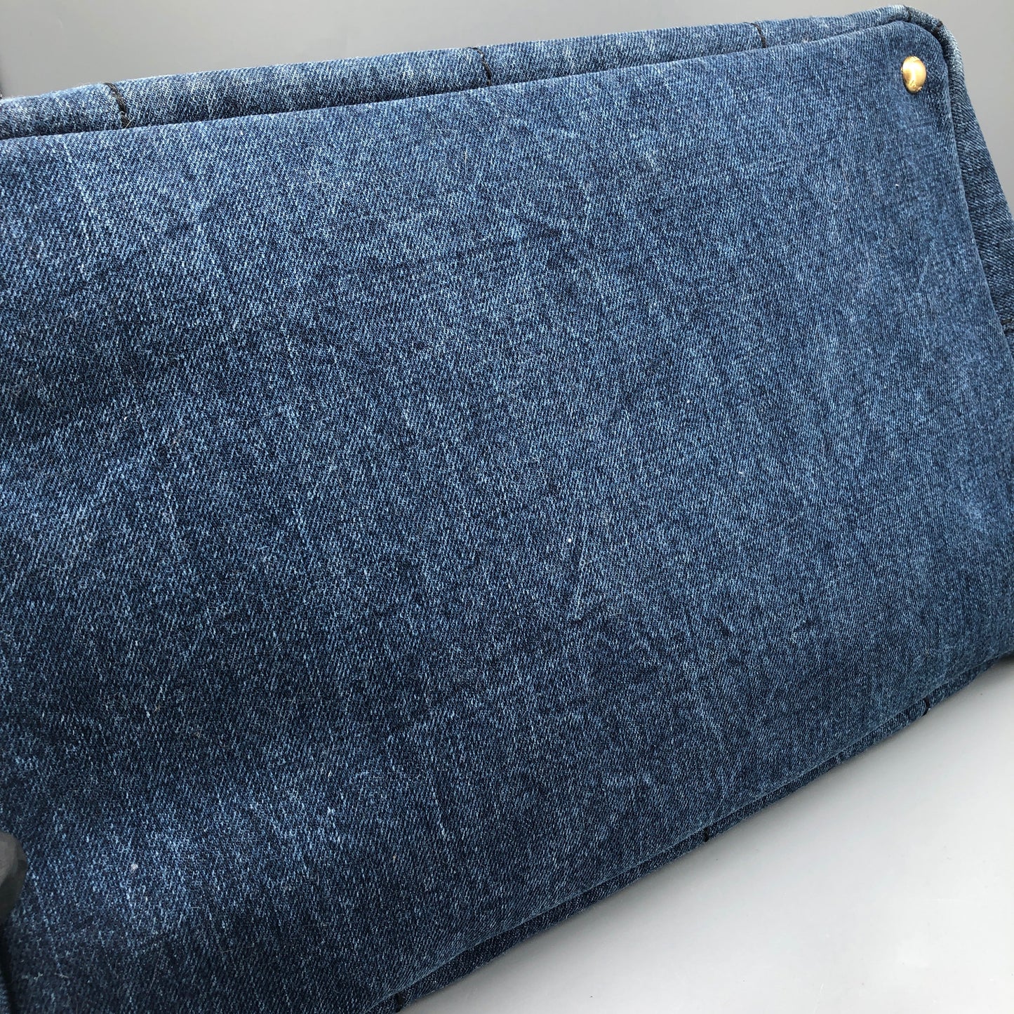 Prada Dark Blue Denim Large Tote Bag Size