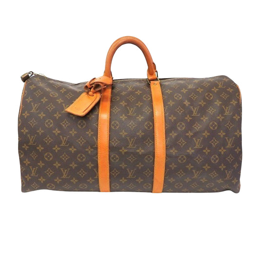 Louis Vuitton Brown Canvas Keepall 55 travel bag