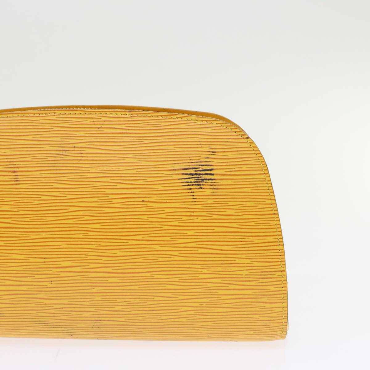 LOUIS VUITTON Epi Dauphine GM Pouch Yellow LV Auth 46249