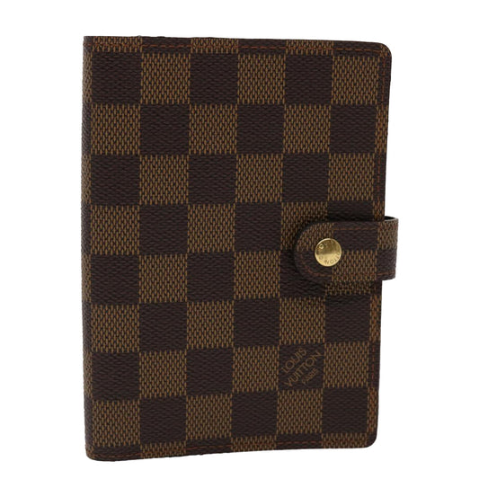 LOUIS VUITTON Damier Ebene Agenda PM Day Planner Cover R20029 LV Auth 46414