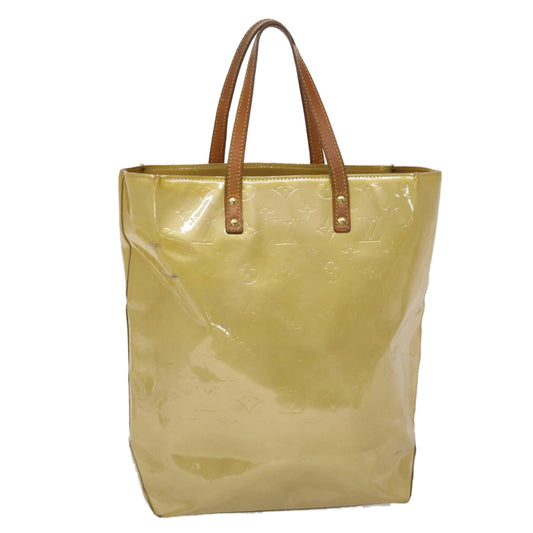 LOUIS VUITTON Monogram Vernis Reade MM Hand Bag Beige M91141 LV Auth 46616