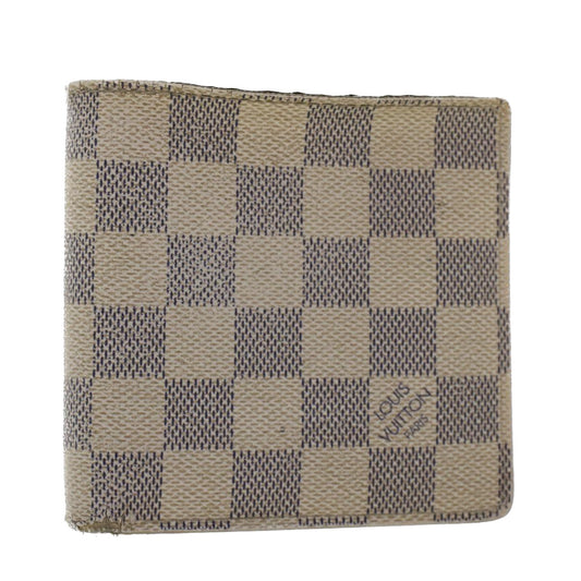 LOUIS VUITTON Damier Azur Porte Feuille Marco Bifold Wallet N60018 Auth 46655