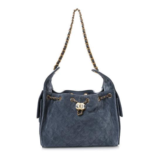 Chanel Suede Quilted Small Chanel 25 Handbag - Rovelle Bags