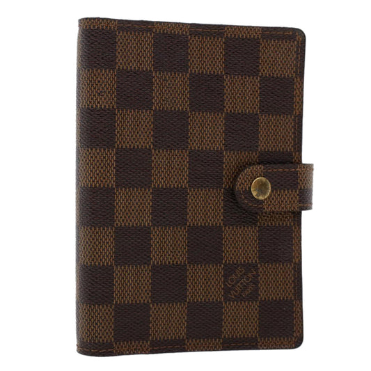 LOUIS VUITTON Damier Ebene Agenda PM Day Planner Cover R20029 LV Auth 47304