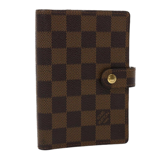 LOUIS VUITTON Damier Ebene Agenda PM Day Planner Cover R20029 LV Auth 47749