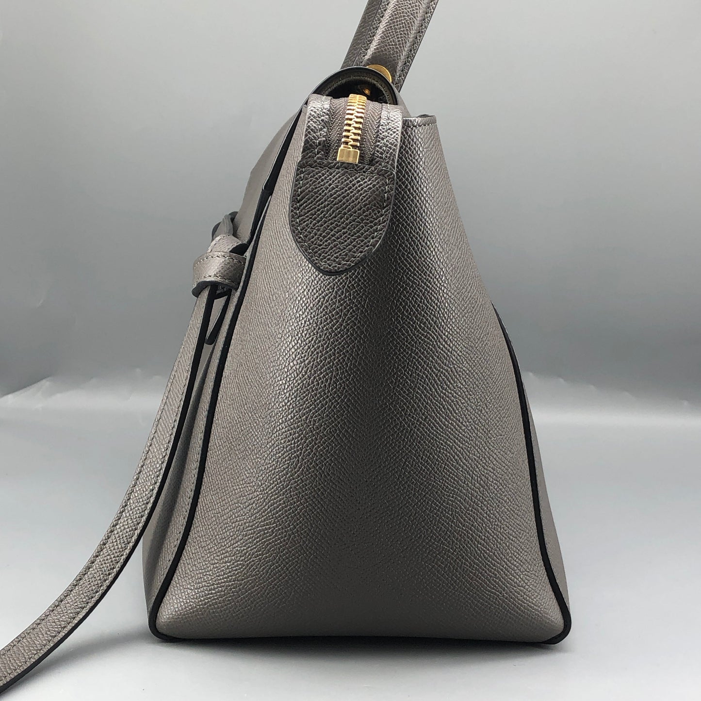 Celine Mini Belt Bag Grey Grained Leather Handbag