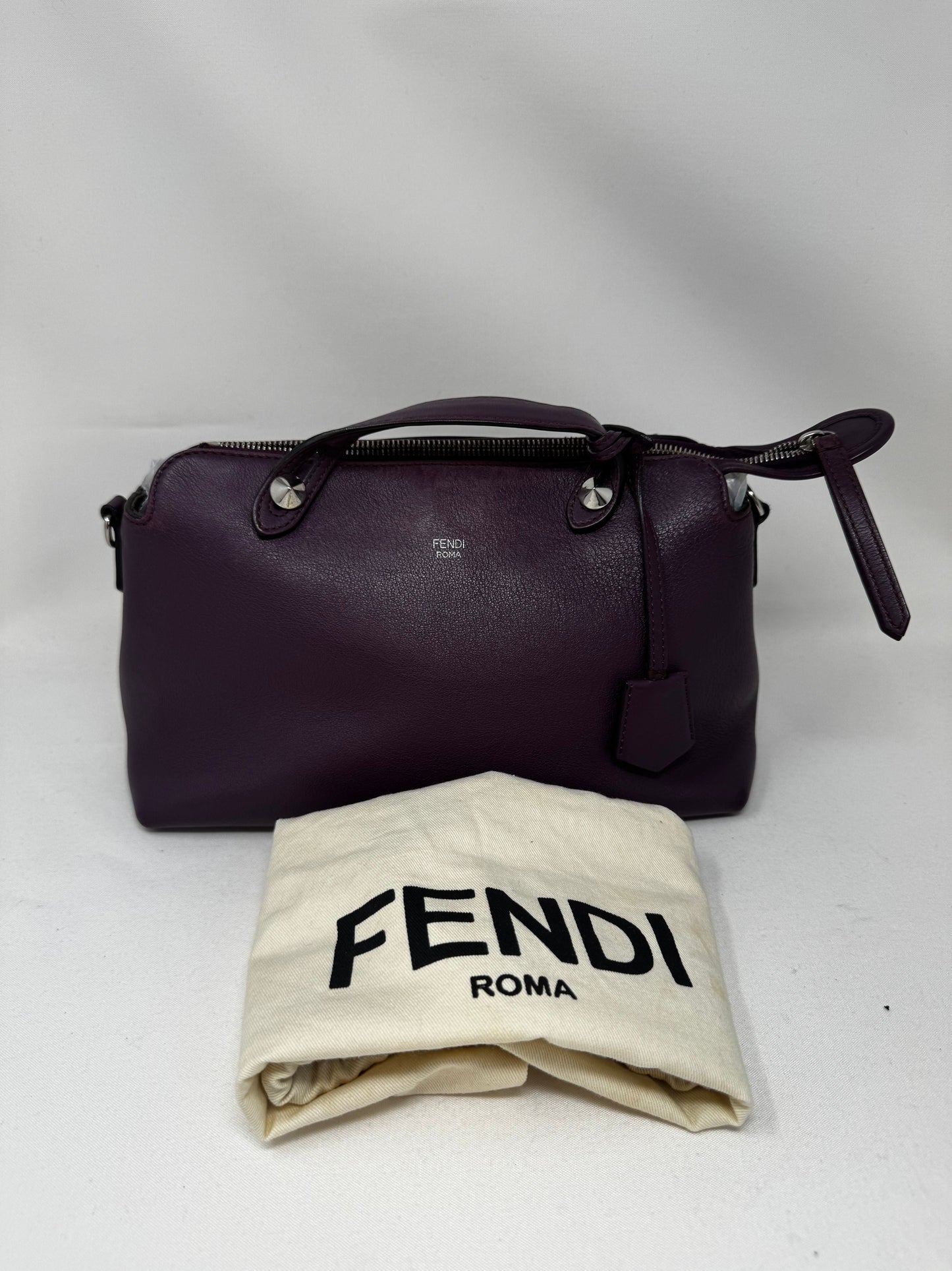 Fendi Aubergine Calfskin Leather Mini By the Way Bag BJ1-06