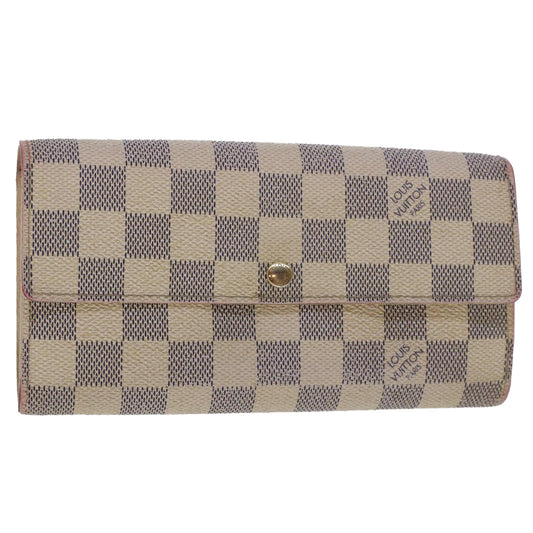 LOUIS VUITTON Damier Azur Portefeuille Sarah Long Wallet N63208 LV 48479