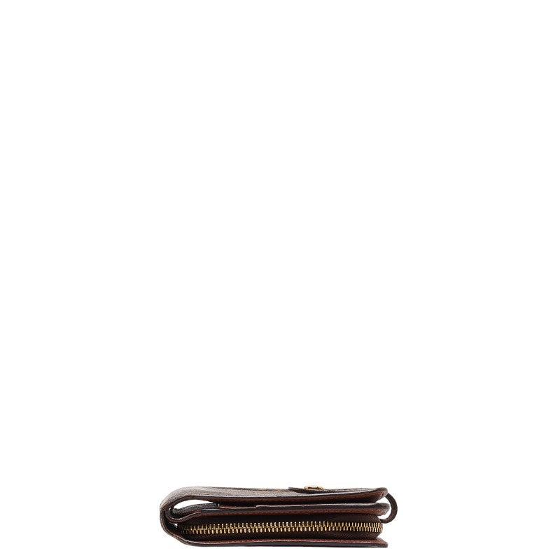 Louis Vuitton Monogram Portepapier Double Fold Wallet M61207 Brown PVC Leather Louis Vuitton