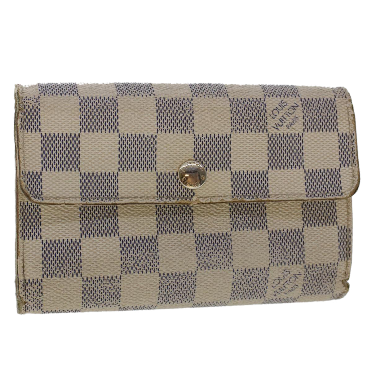 LOUIS VUITTON Damier Azur Portefeuille Alexandra Wallet N63068 LV 49324