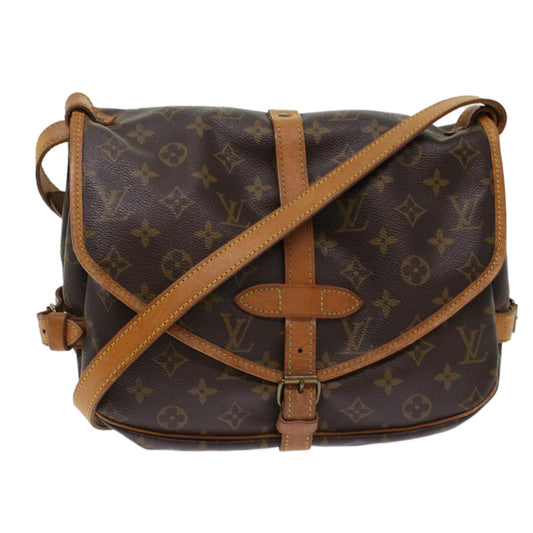 LOUIS VUITTON Monogram Saumur 30 Shoulder Bag M42256 LV Auth 49331