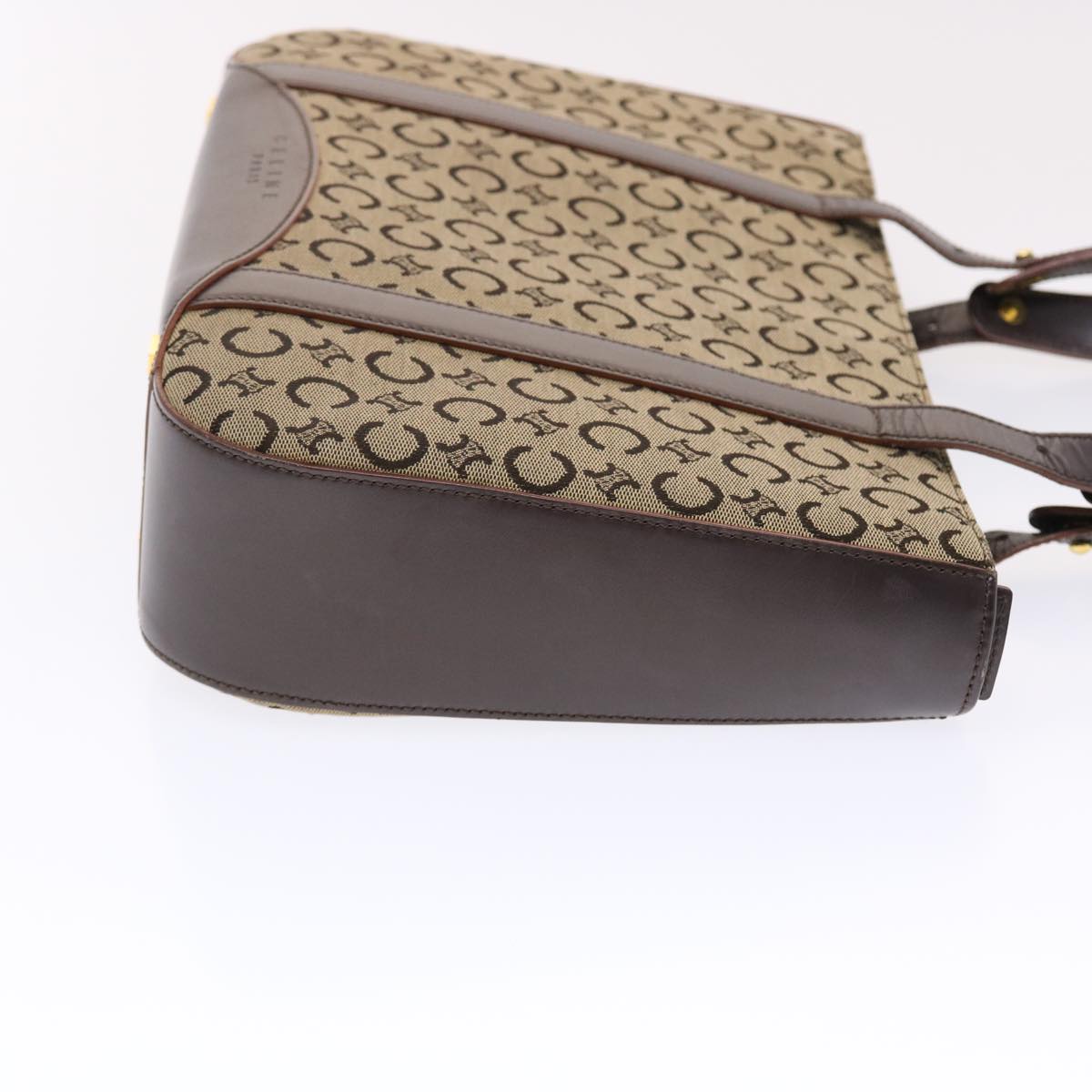 Luxury CELINE C Macadam Canvas Shoulder Bag Beige 49447