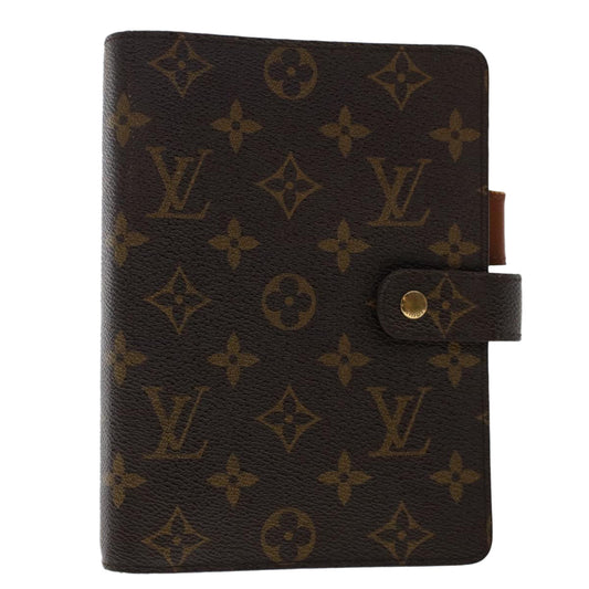 LOUIS VUITTON Monogram Agenda MM Day Planner Cover R20105 LV Auth 49871
