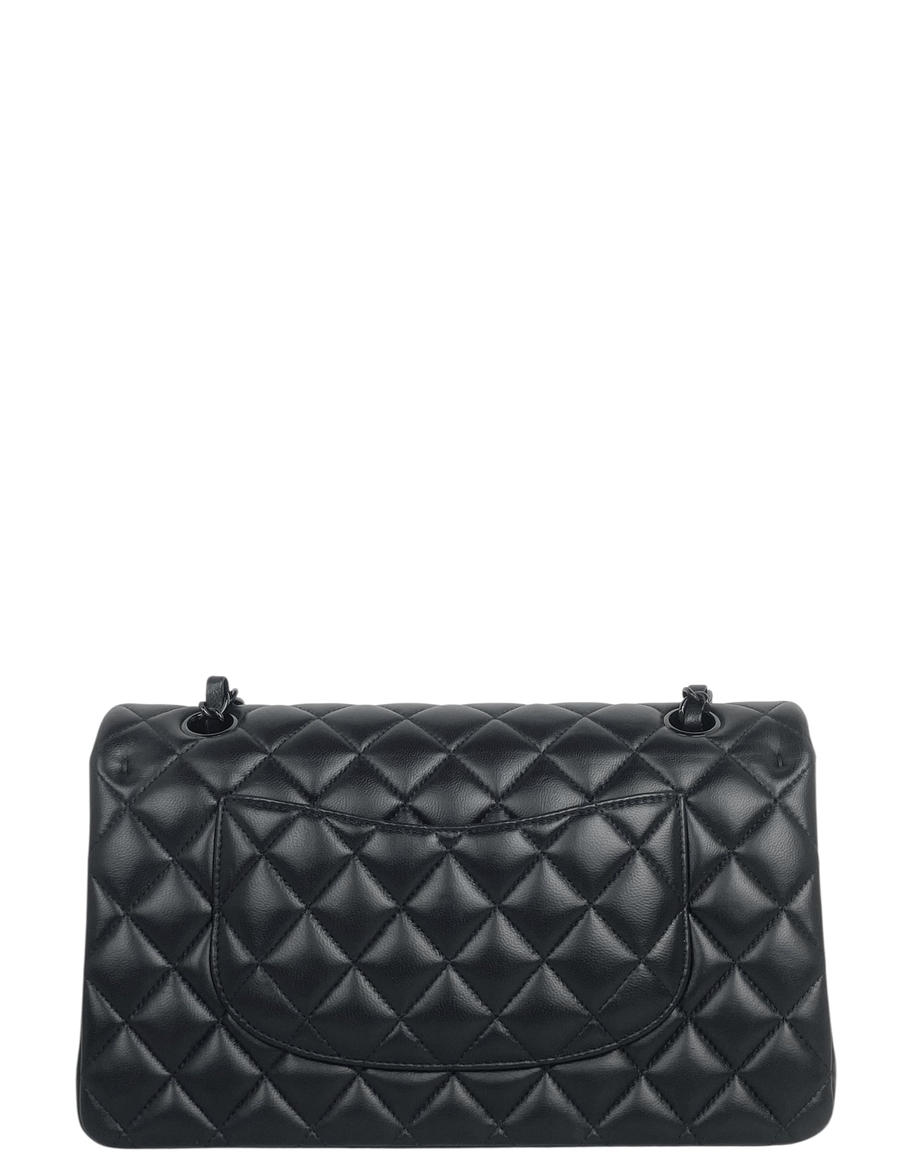 Chanel 2025 SO BLACK Lambskin Medium Flap Bag - Rovelle Bags