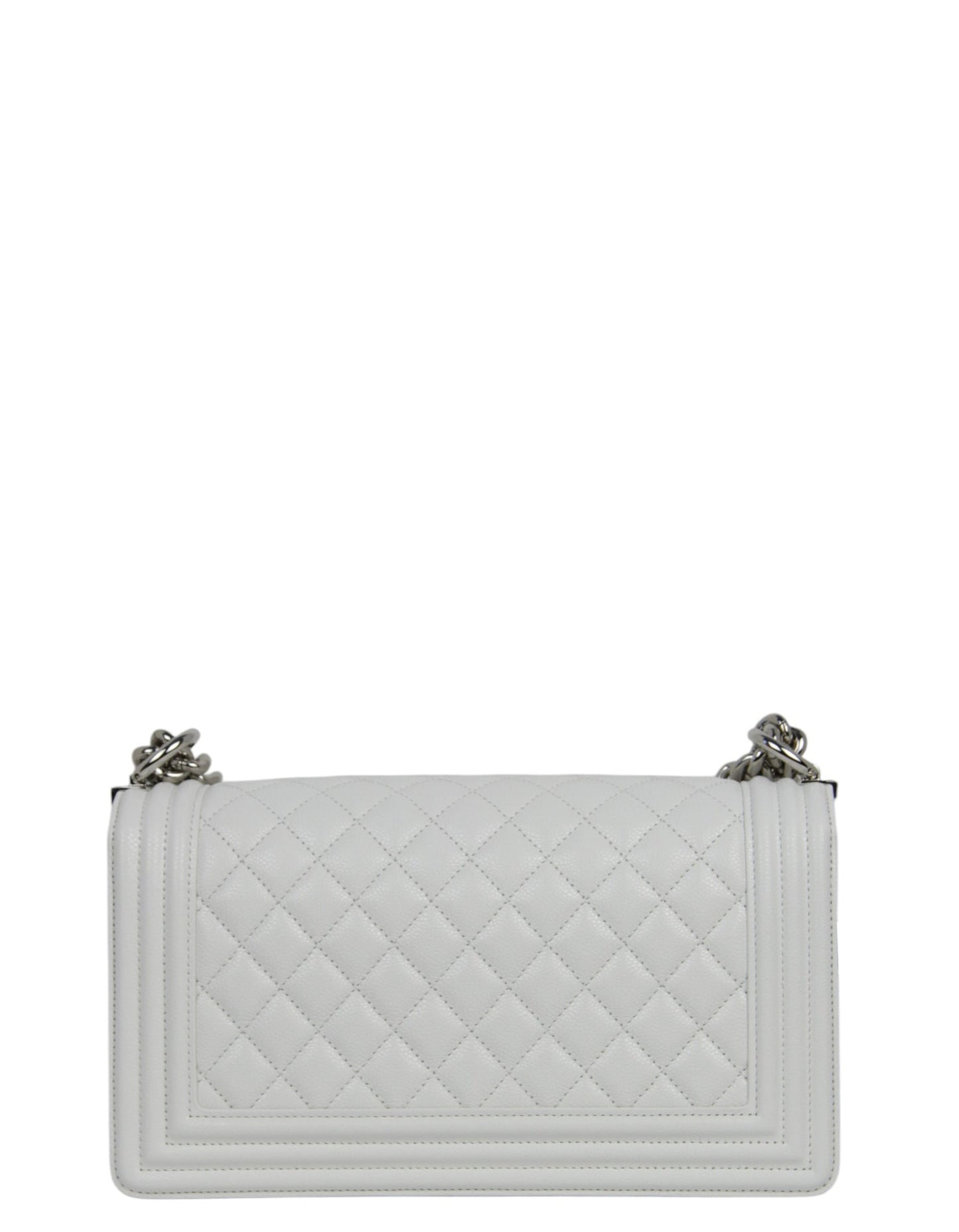Chanel 25C NEW White Caviar Medium Handbag - Rovelle Bags