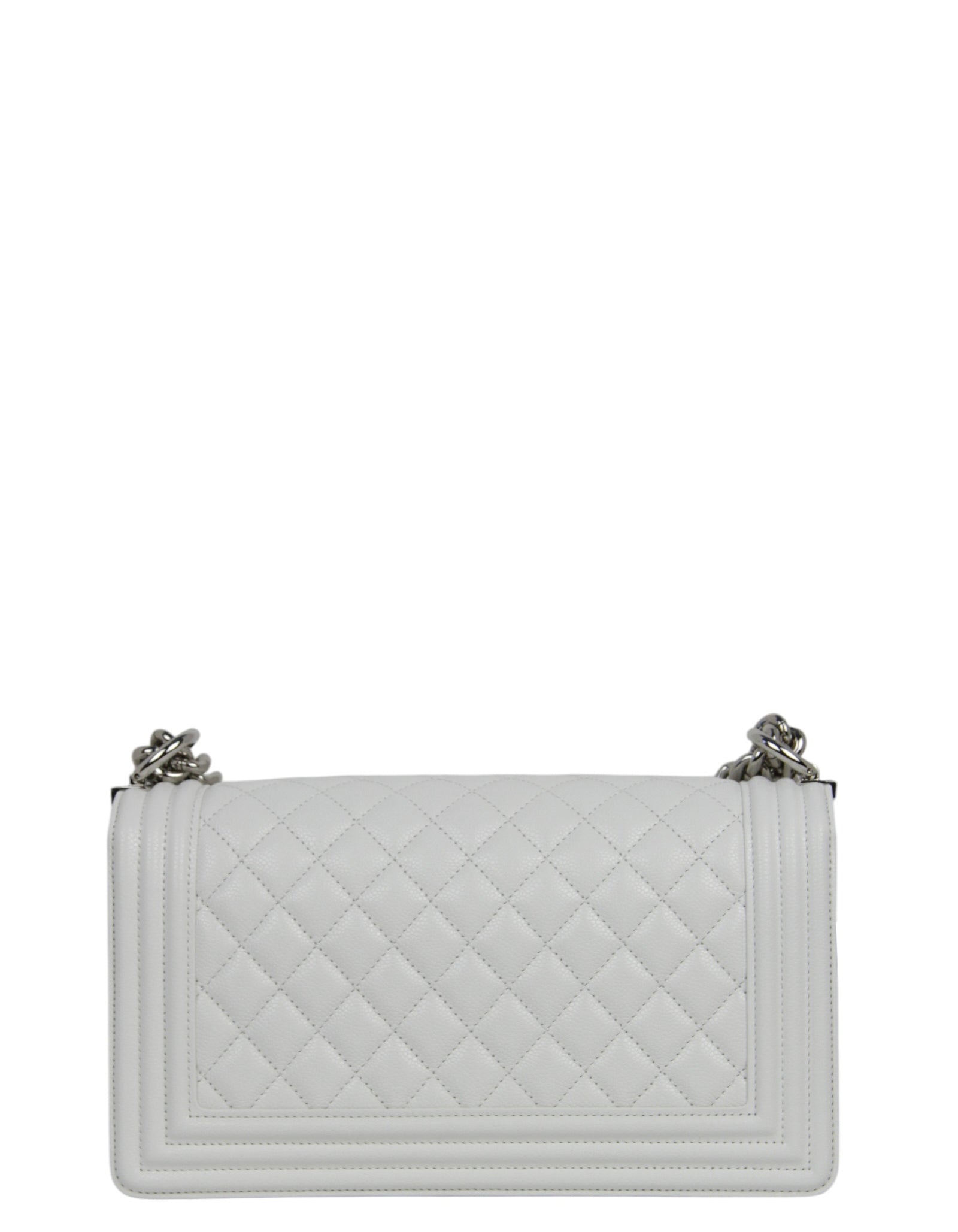 Chanel 25C NEW White Caviar Medium Handbag - Rovelle Bags