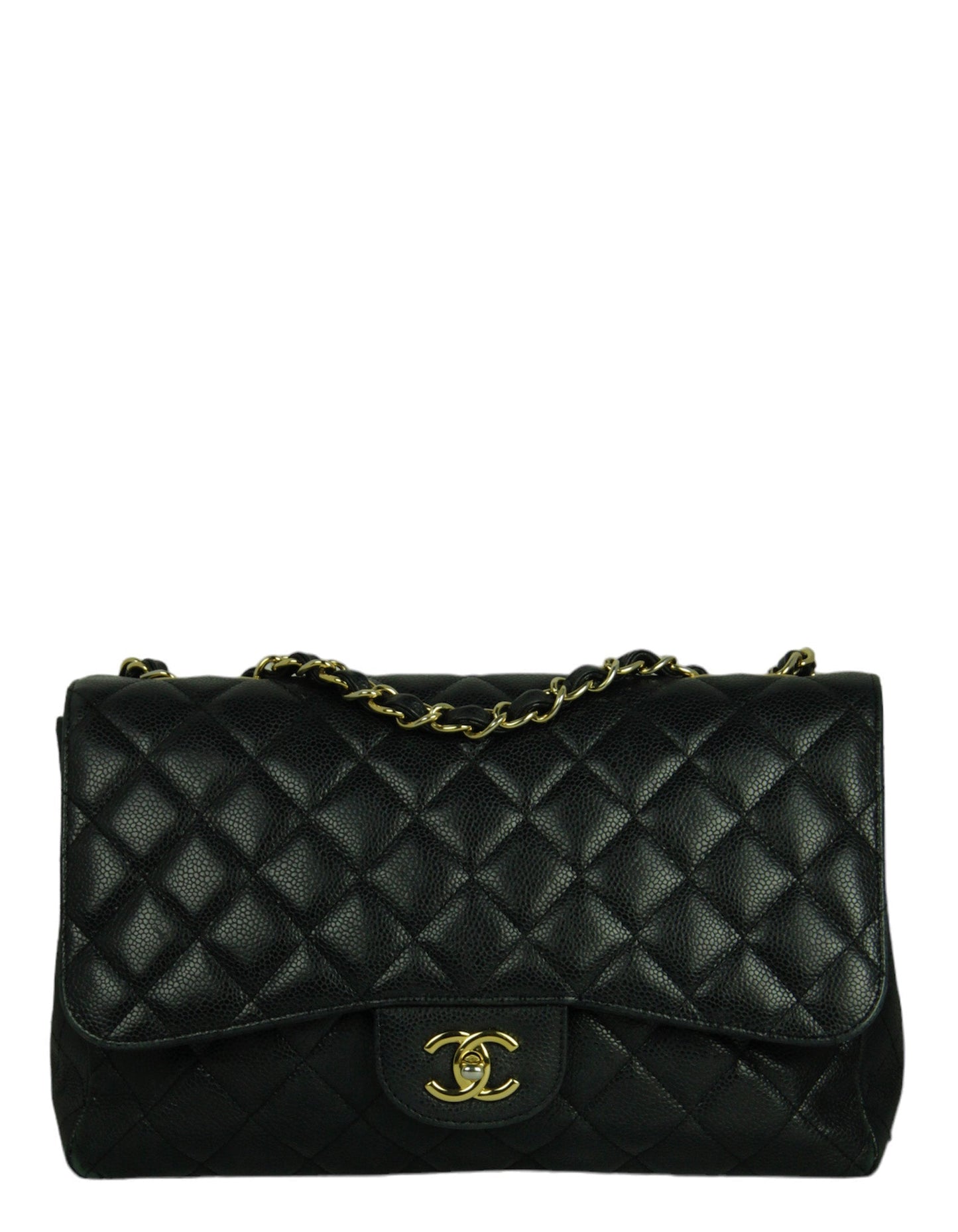 Chanel Black Caviar Leather Single Flap Flap Bag - Rovelle Bags