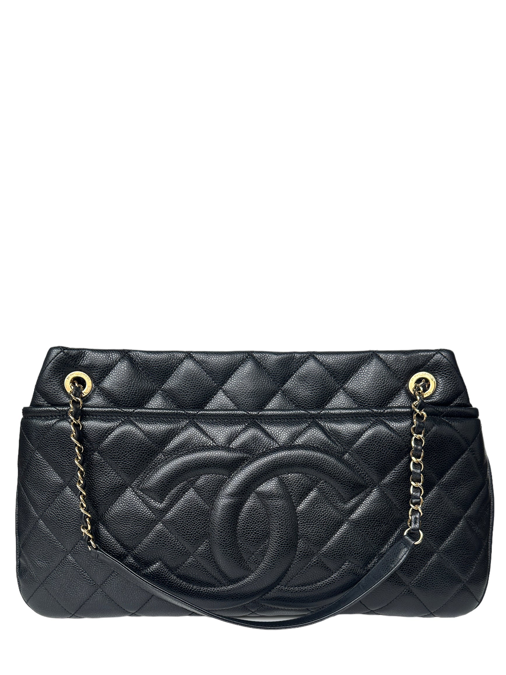 Chanel Black Caviar Leather Timeless Soft Tote Bag - Rovelle Bags