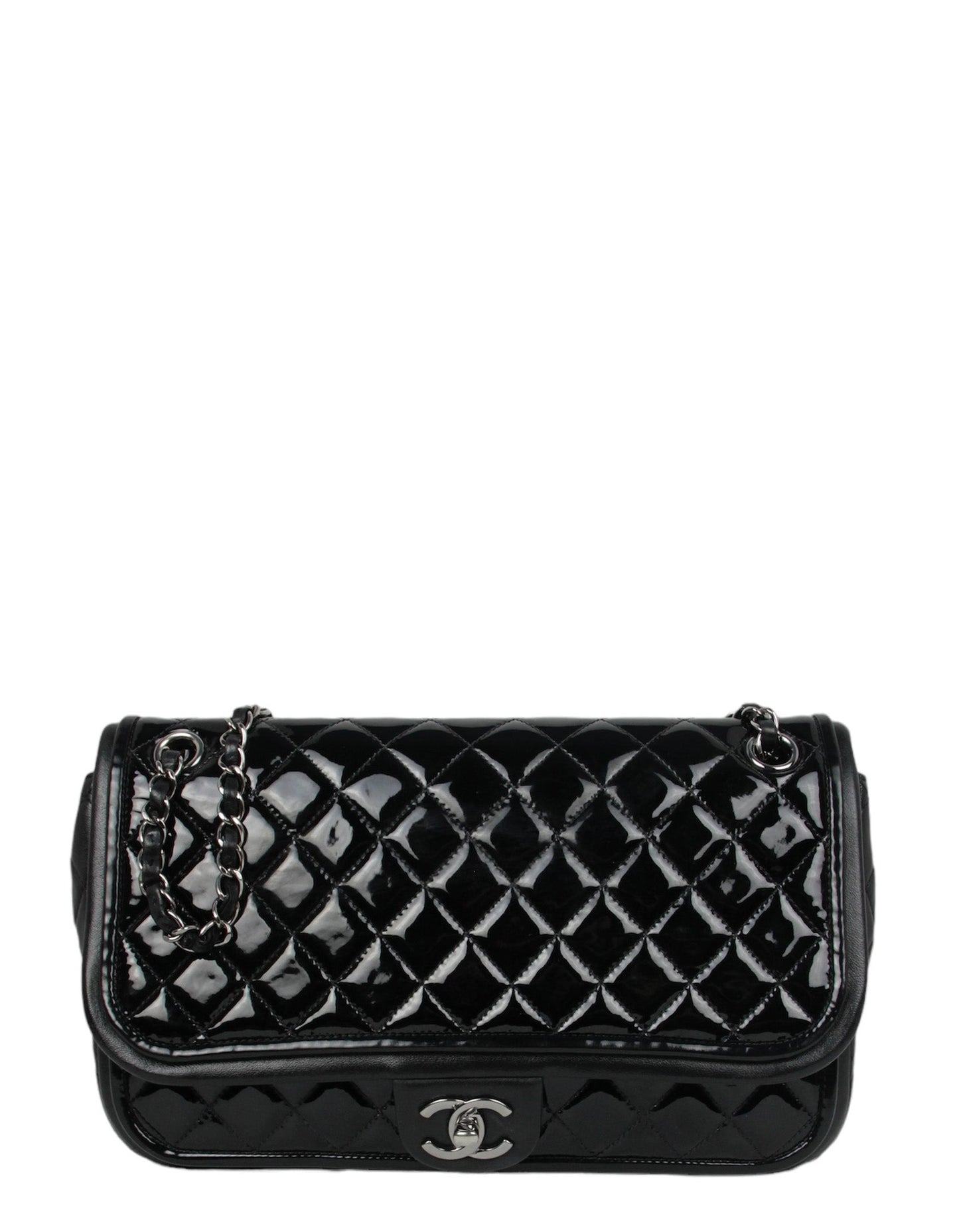 Chanel Black Classic Twist Patent Flap Flap Bag - Rovelle Bags