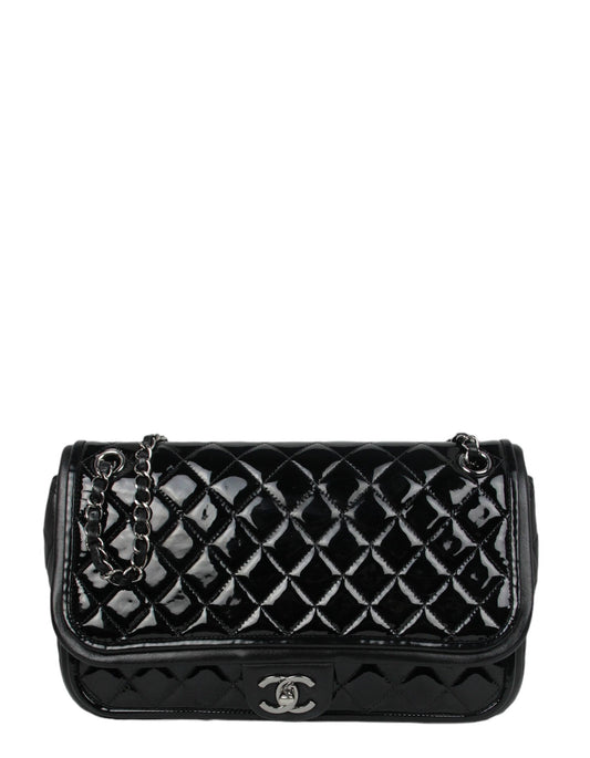 Chanel Black Classic Twist Patent Flap Flap Bag - Rovelle Bags