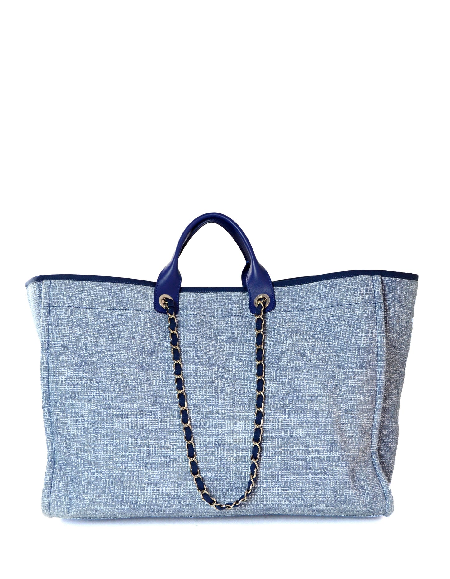 Chanel Blue & Glitter Canvas XL Tote Bag - Rovelle Bags