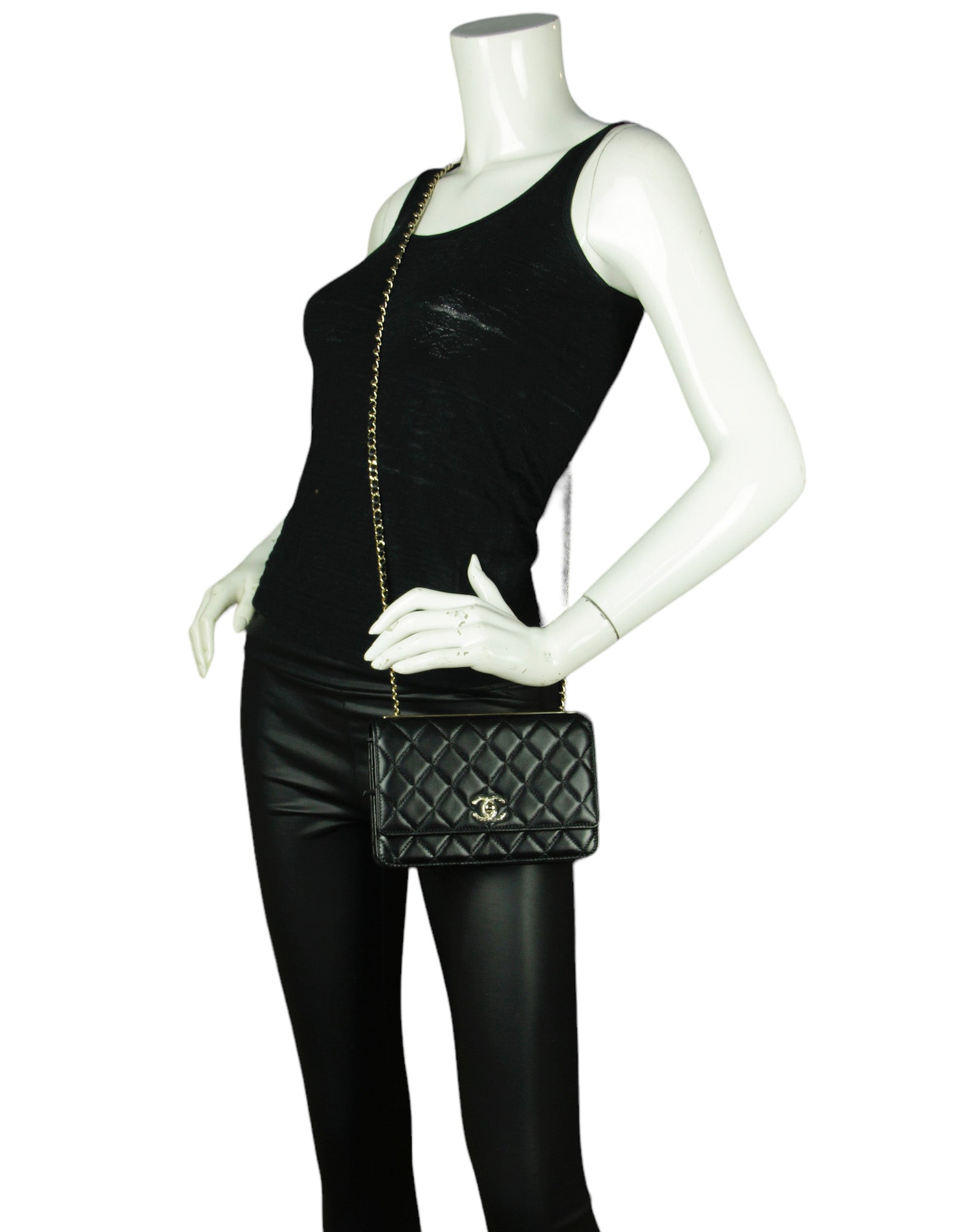 Chanel NEW 2023 Black Quilted Trendy Crossbody Bag - Rovelle Bags