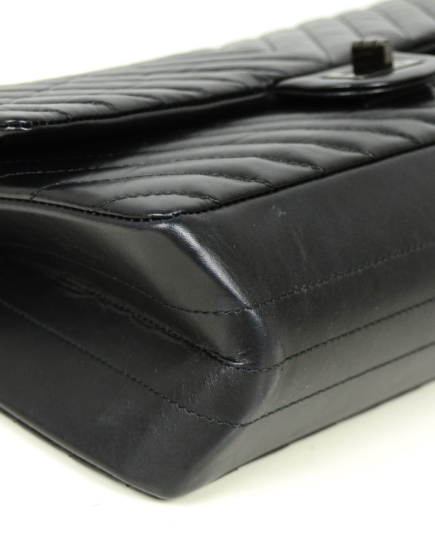 Chanel So Black Calfskin Quilted 2.55 Flap Bag - Rovelle Bags