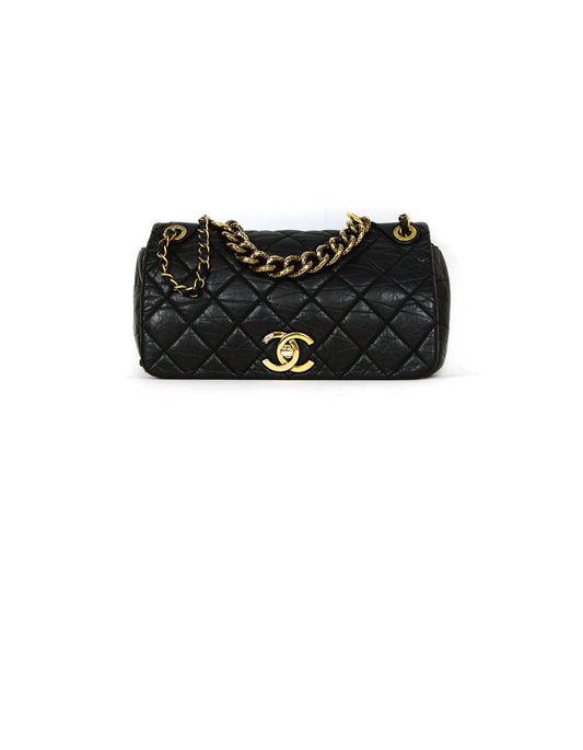 Chanel Black Calfskin Quilted Leather Medium Flap Bag - Rovelle Bags
