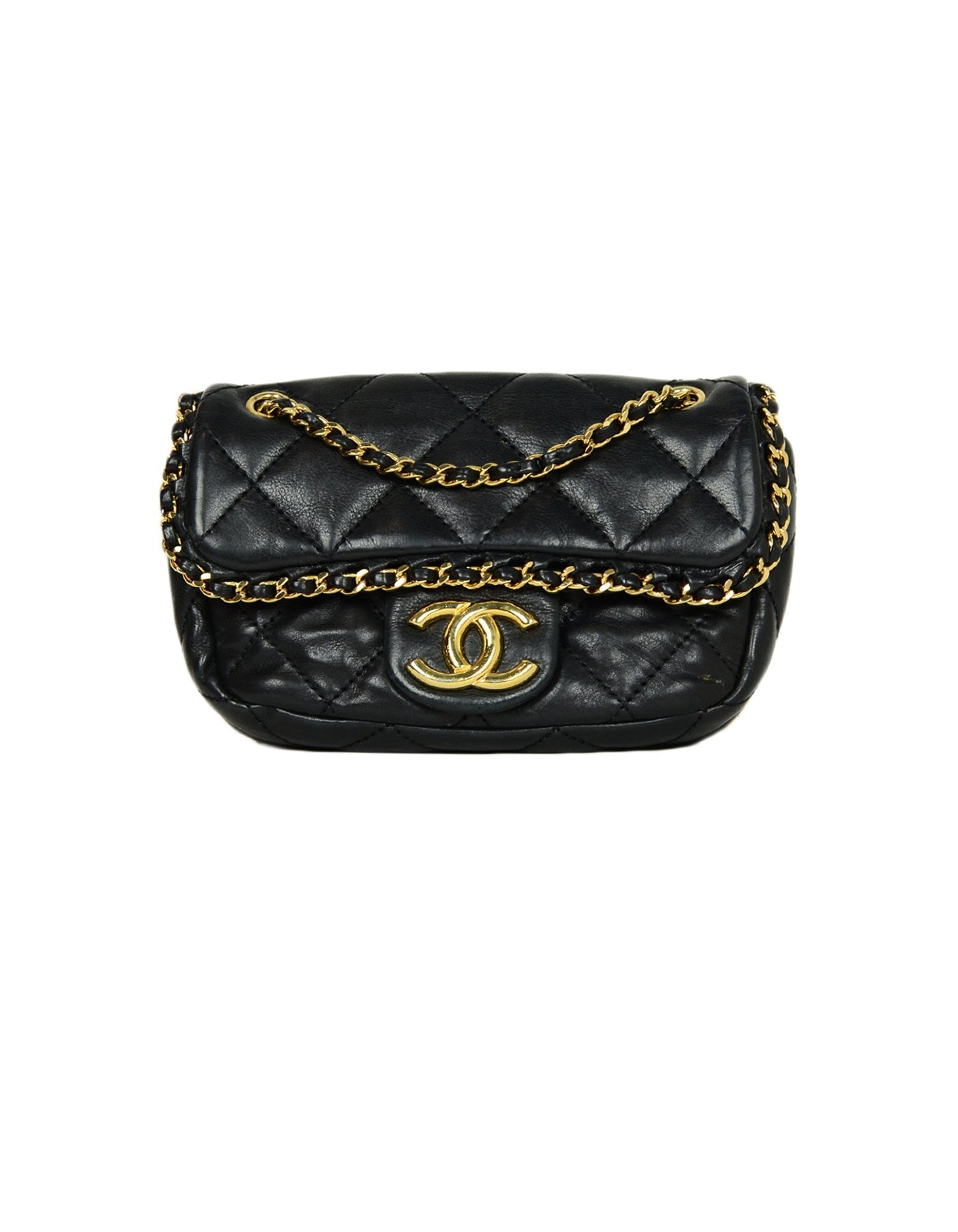 Chanel 2011 Black Lambskin Leather Quilted Crossbody Bag - Rovelle Bags