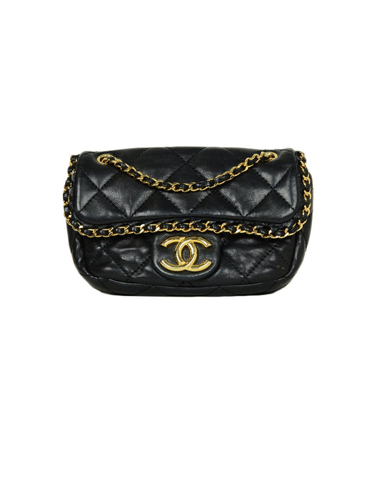 Chanel 2011 Black Lambskin Leather Quilted Crossbody Bag - Rovelle Bags