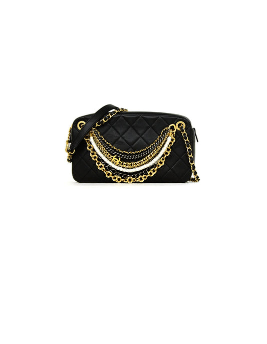 Chanel 2019 Black Leather Quilted All Camera Bag - Rovelle Bags