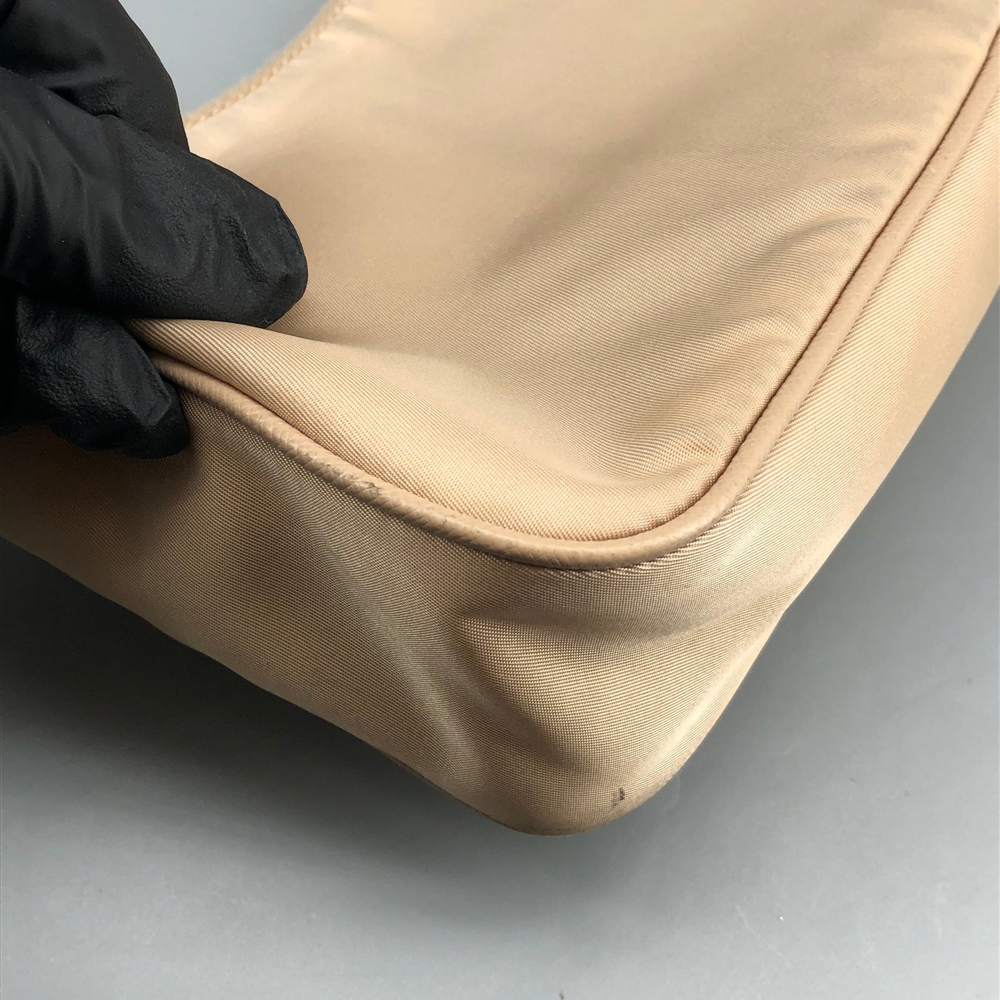 Prada Re-Nylon Classic Hobo Shoulder Bag Beige