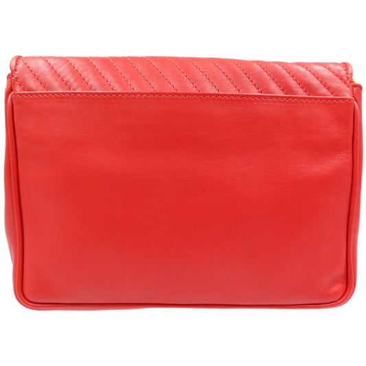 CELINE Shoulder Bag leather Red Women