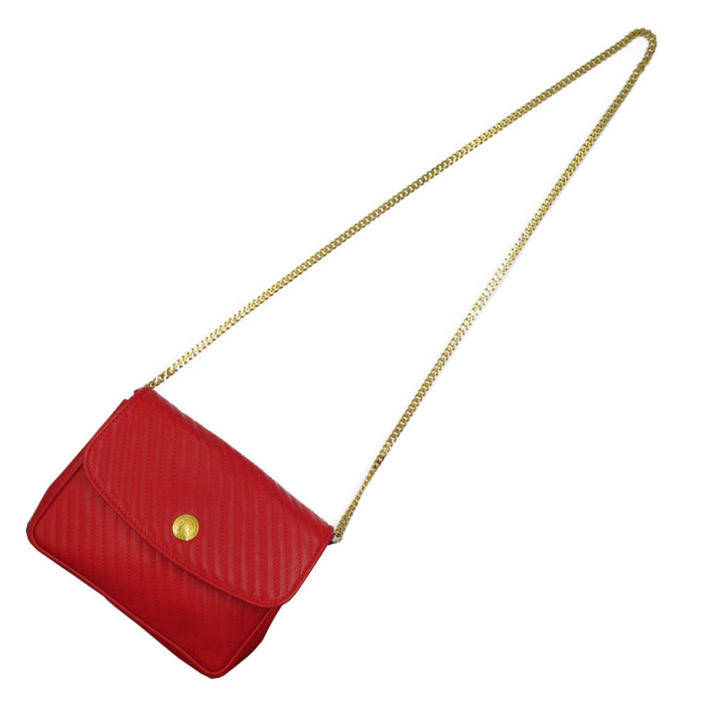 CELINE Shoulder Bag leather Red Women