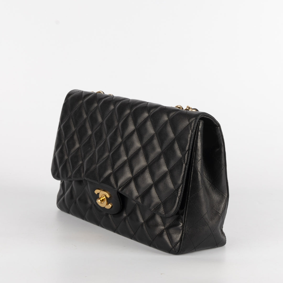 Chanel Black Quilted Leather Maxi Classic Shoulder Bag - Rovelle Bags