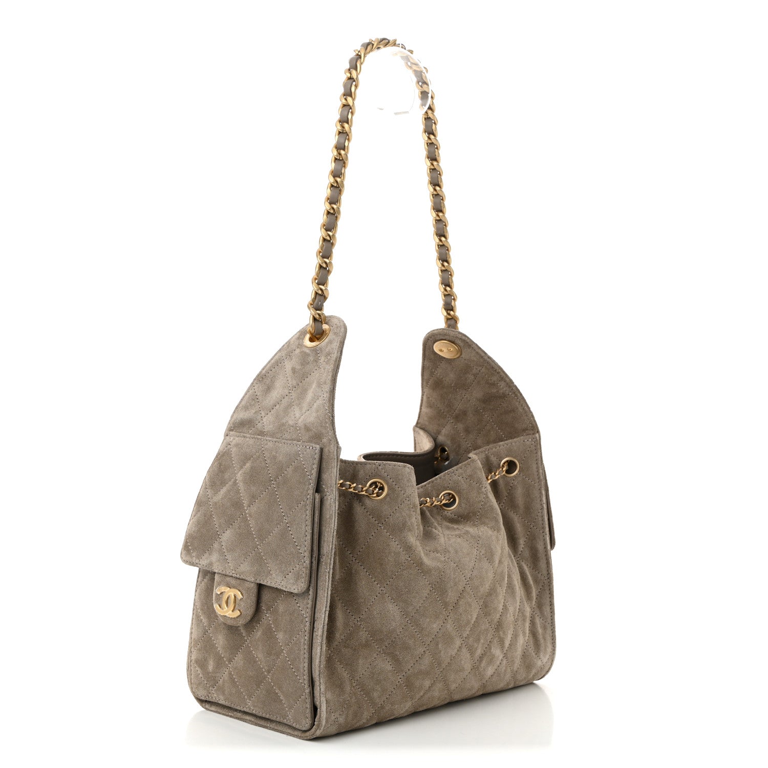 Chanel Suede Quilted Small Chanel 25 Handbag - Rovelle Bags
