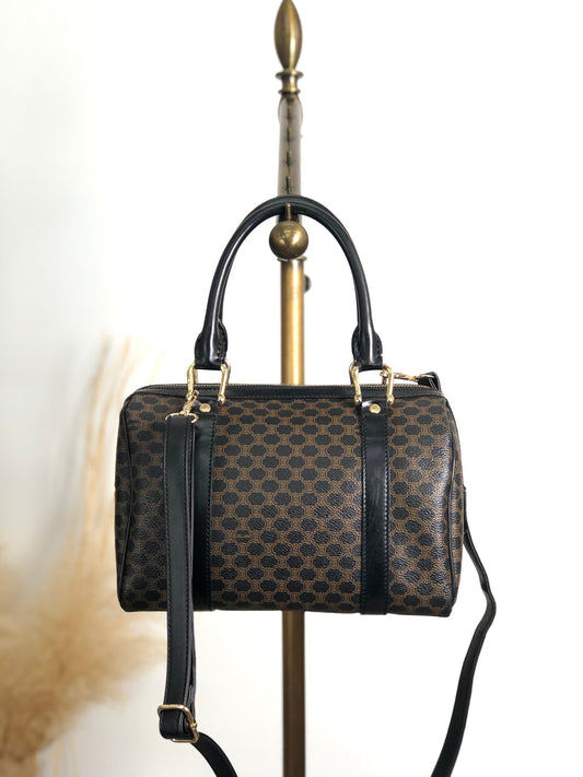 CELINE Macadam Two-way Small Boston bag Shoulder bag Black 5umhds