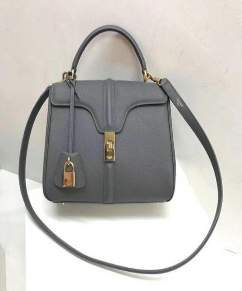 Celine Small Bag In Grained Calfskin Medium Grey
