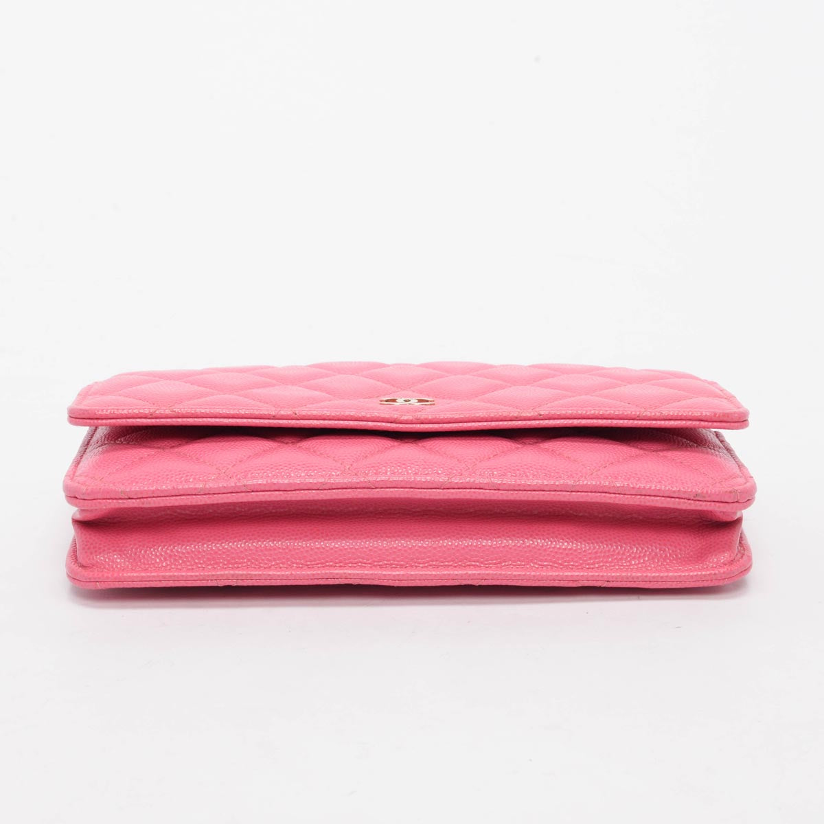 Chanel Pink Quilted Caviar Classic Wallet Crossbody Bag - Rovelle Bags
