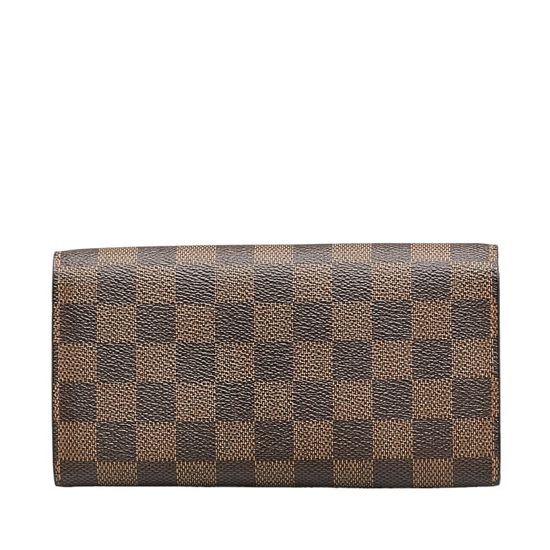 Louis Vuitton Damiere Portfolio Sarah Long Wallet N61734 Brown PVC Leather Louis Vuitton Long Wallet