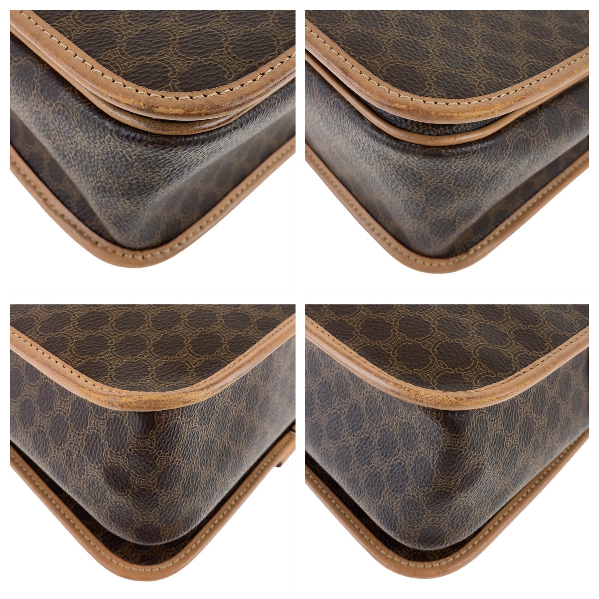 CELINE Shoulder Bag PVC, Leather Brown Crossbody Shoulder Bag Macadam Women