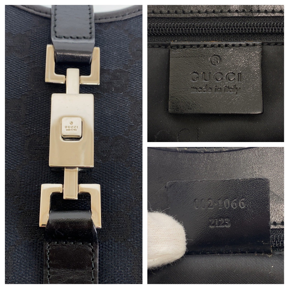 Gucci Jackie GG Canvas Leather Shoulder Bag