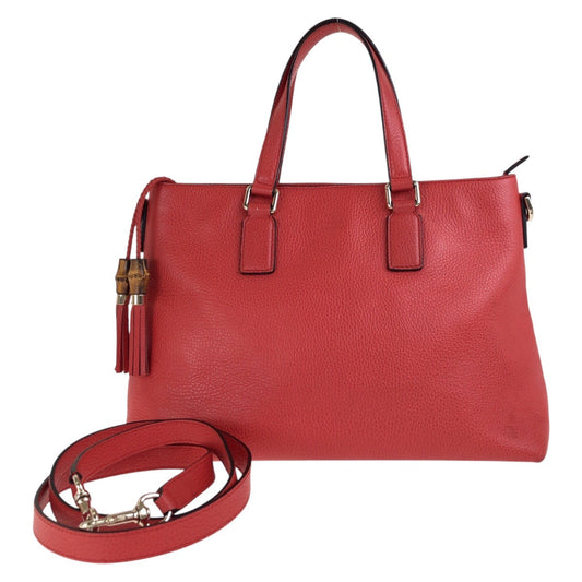 Gucci Bamboo Tassel Leather 2way Bag