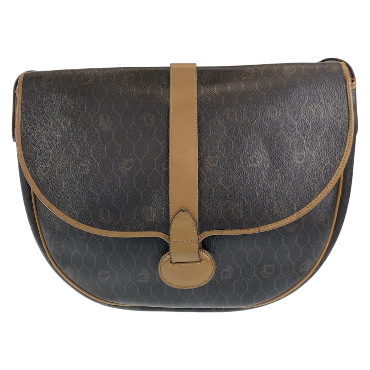 Christian Dior Shoulder Bag leather Brown Shoulder back pochette Honeycomb Pattern Women