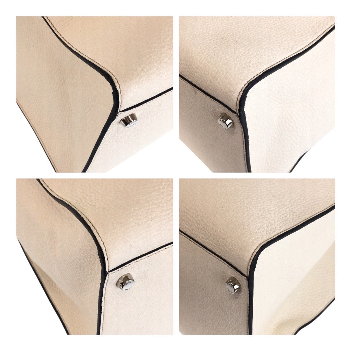 FENDI Tote Bag 7VA448 leather White SilverMetal Peekaboo - X-Rite Celeria