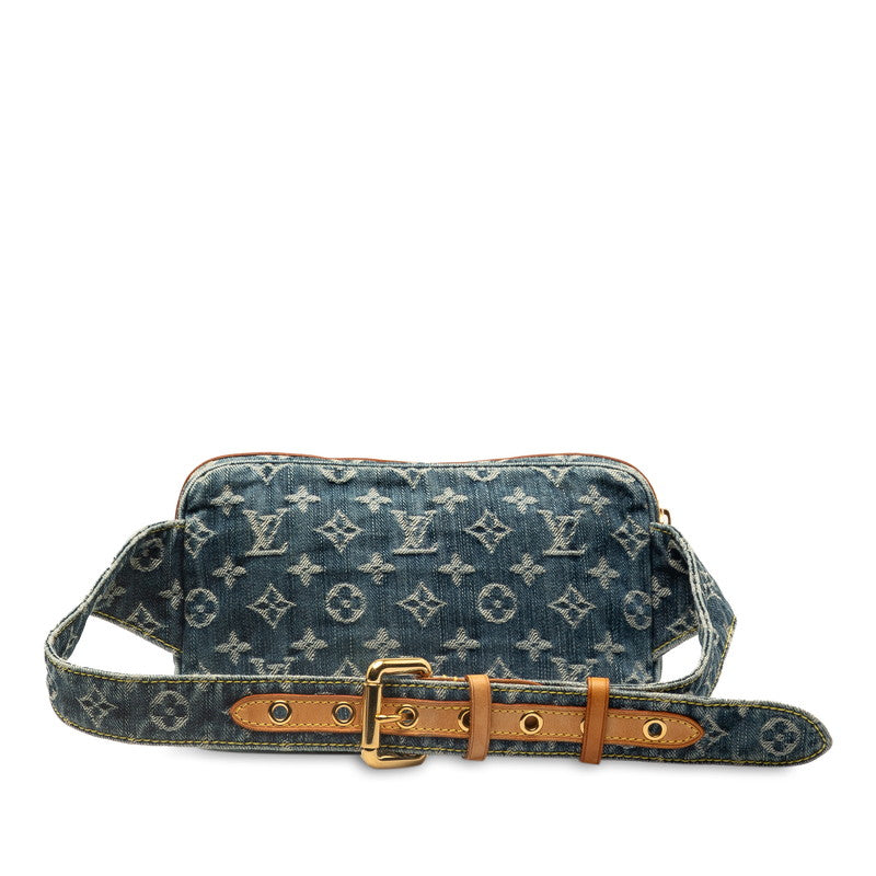Louis Vuitton Monogram Denim Pouch Indigo Body Bag Waist Bag M95347 Blue Denim Leather Louis Vuitton