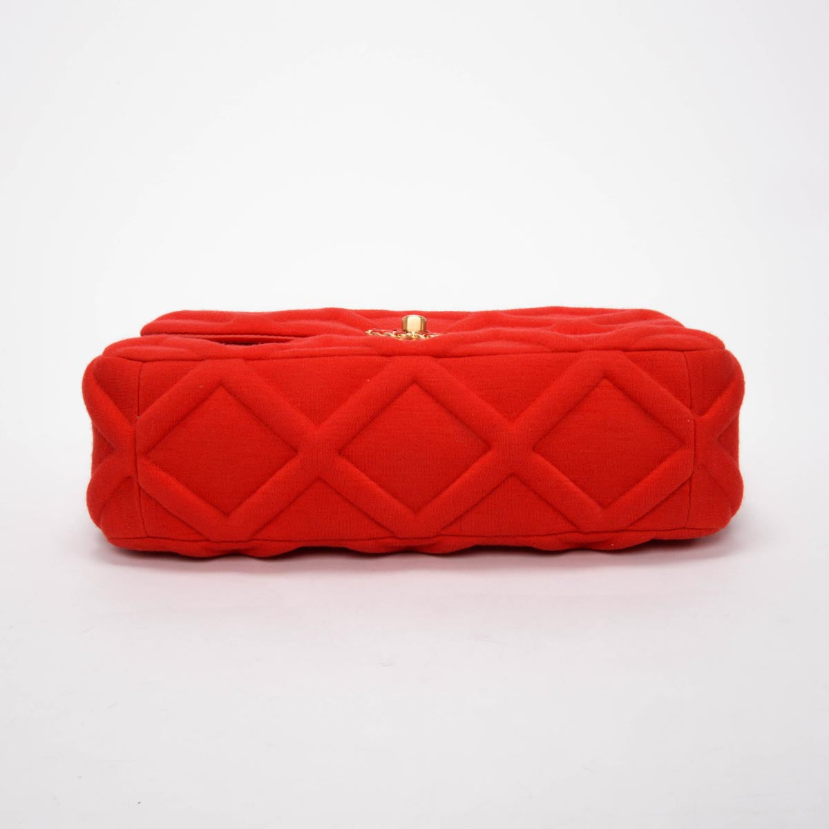 Chanel Red Quilted Jersey Large Chanel Handbag - Rovelle Bags